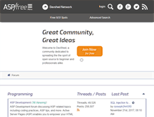 Tablet Screenshot of forums.aspfree.com